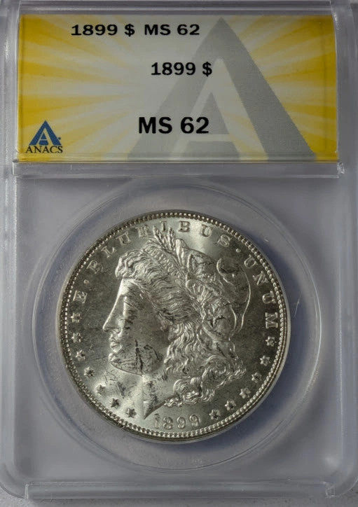 1899 Morgan Silver Dollar ANACS MS-62