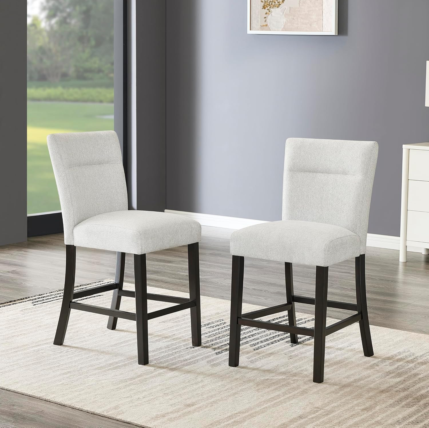 Cavira Modern Faux Marble Counter Height Dining Table with 4 Stools