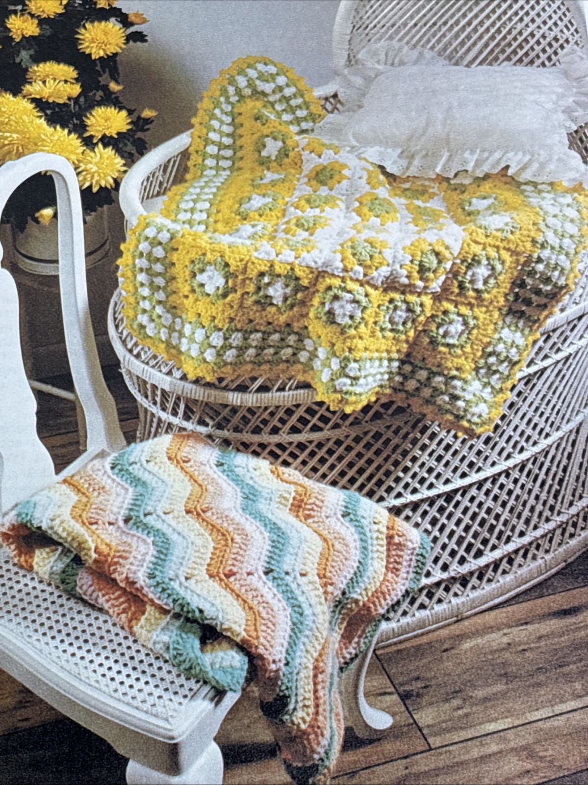 Crib Coverlets 2 Designs Baby Blanket Crochet Pattern Page From Book