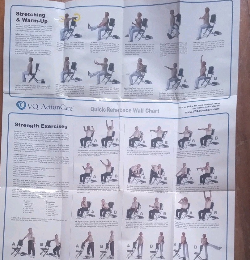 VQ ACTIONCARE Resistance Chair Exercise Rehabilitation Therapy W/ Manual, DVD