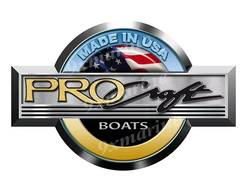 PRO CRAFT Gold Round Vinyl Decal Boat Sticker, 10"x 6.5"
