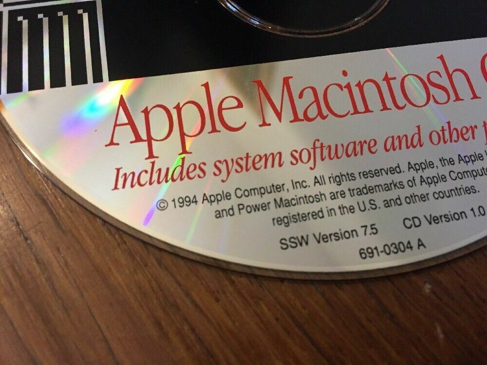 Vintage 1994 Power Mac Macintosh OS 7.5 CD System Software Programs Disc