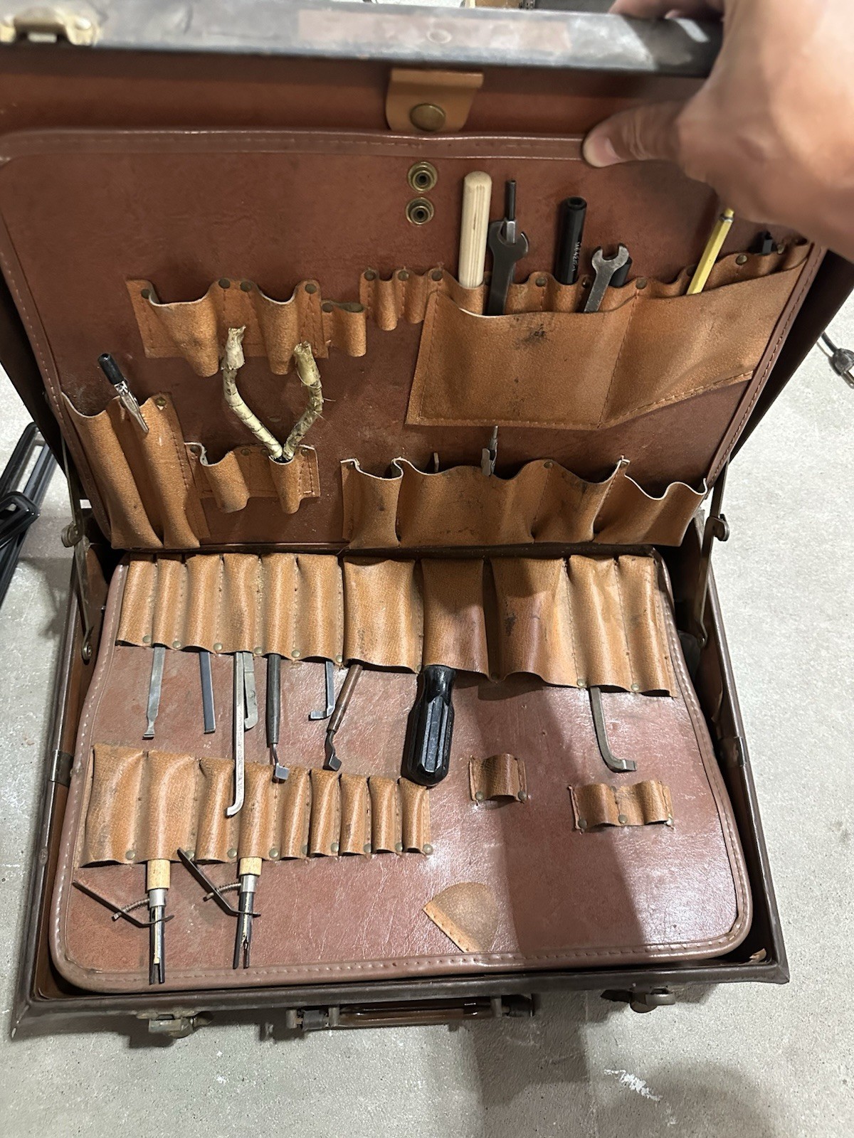 Vintage Telecom Lineman Tool Case Briefcase w/ Telephone Butt Set & Relay Tools