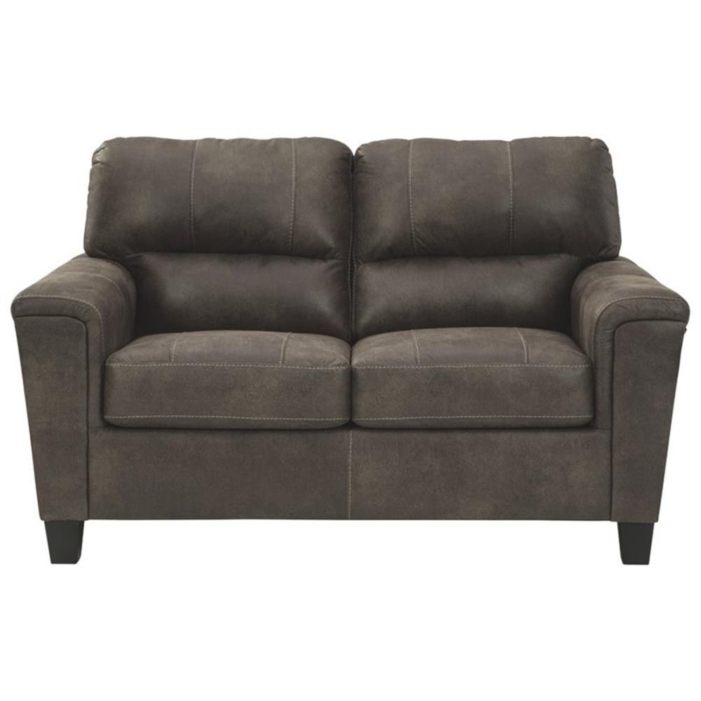 Bowery Hill Contemporary 39"H x 61"W x 38"D Fabric Loveseat in Smoke