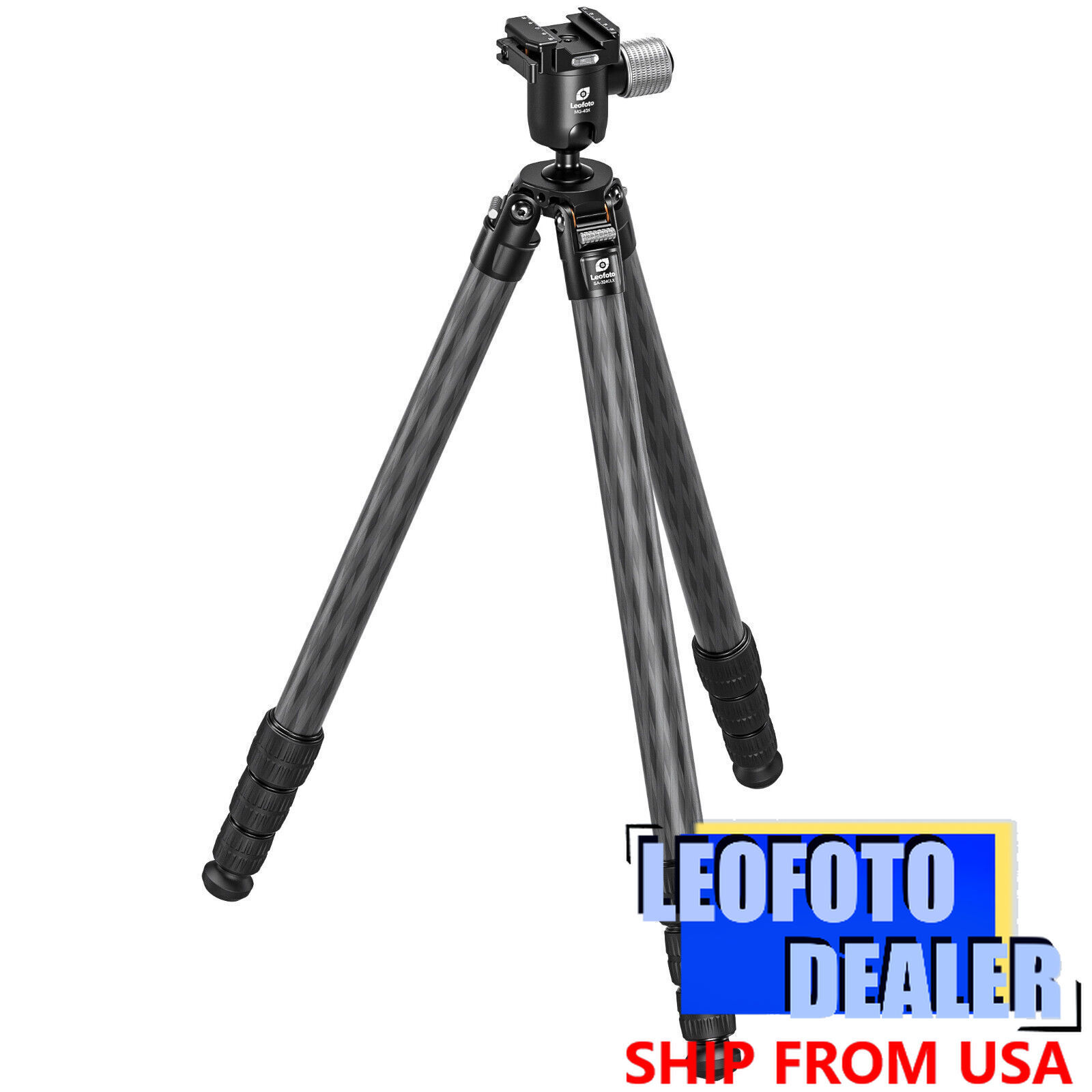 Leofoto SA-324CLX+MG-40X Arca & Picatinny Clamp Outdoors Tripod with Ballhead