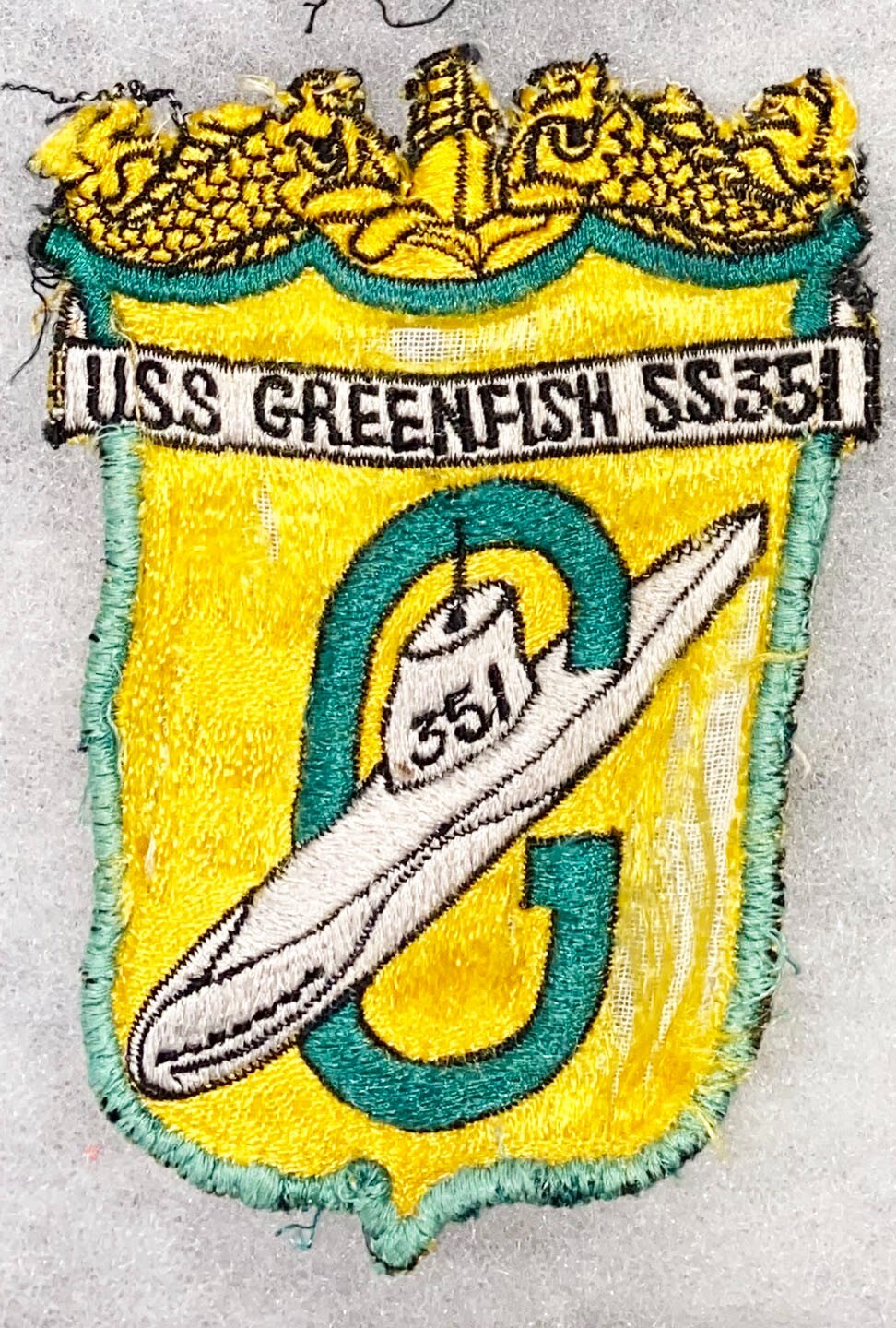 Vn Era USN SS-351 USS Greenfish Japanese Made Submarine Patch