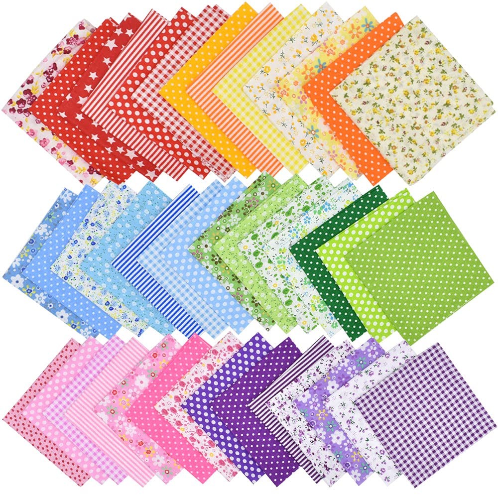 42Pcs 10"x10" 10 inches x 10 inches, Red/Pink/Yellow/Green/Blue/Purple