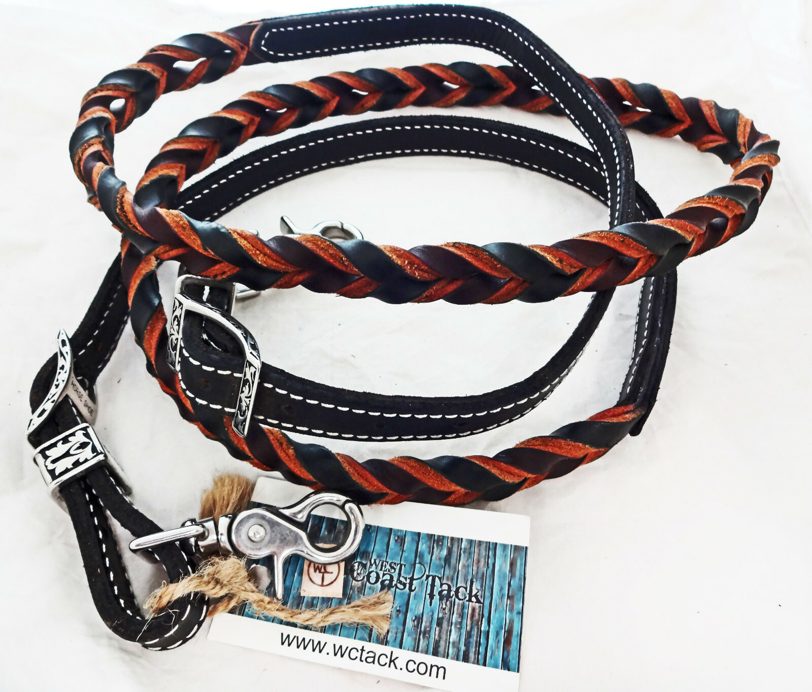 Blood Twist Rein Latigo Black Harness Leather Horse Tack Jeremiah Watt Braided