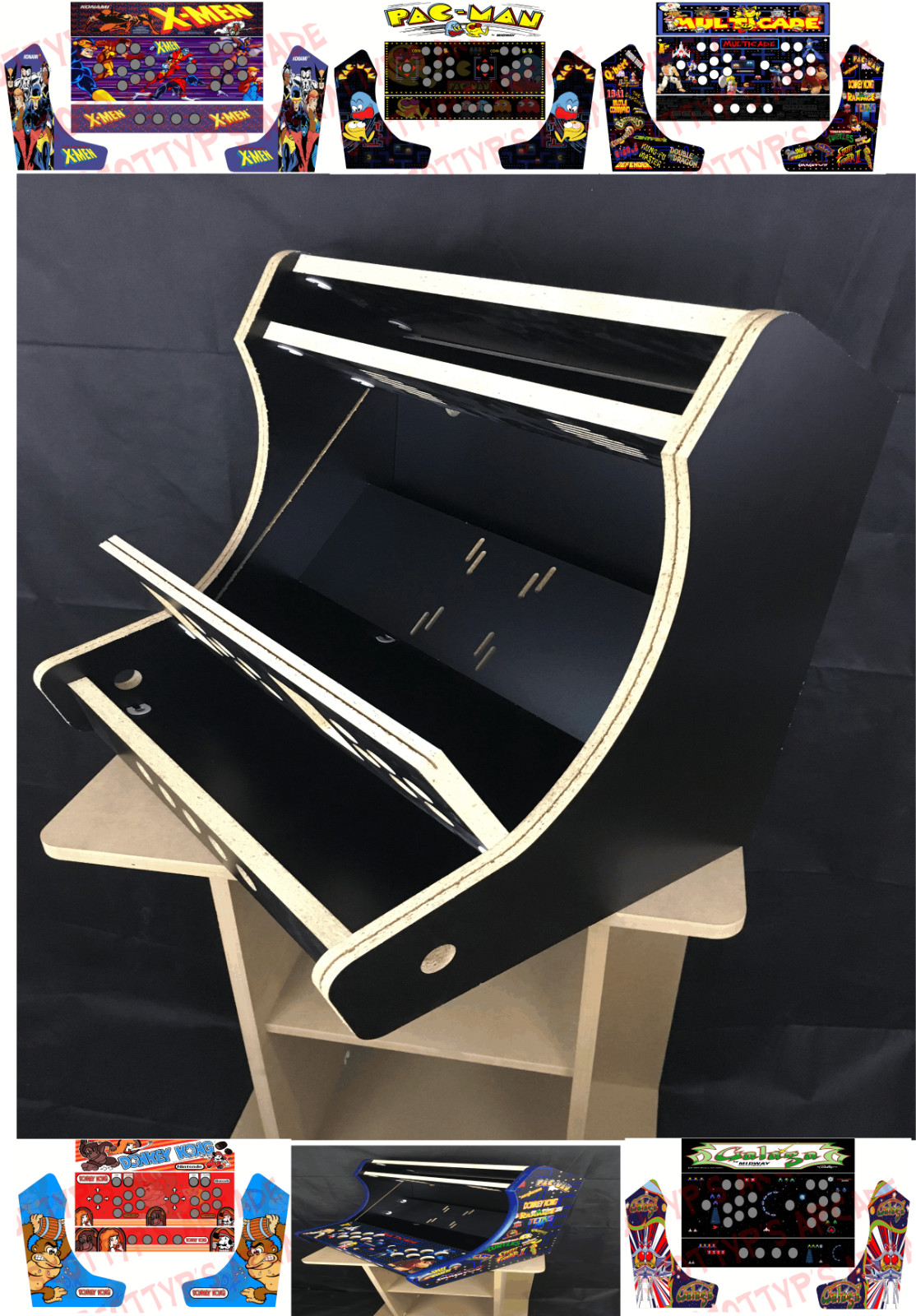 Extra Wide Bartop Arcade Cabinet Kit -  for 22" Monitor With Graphics Set