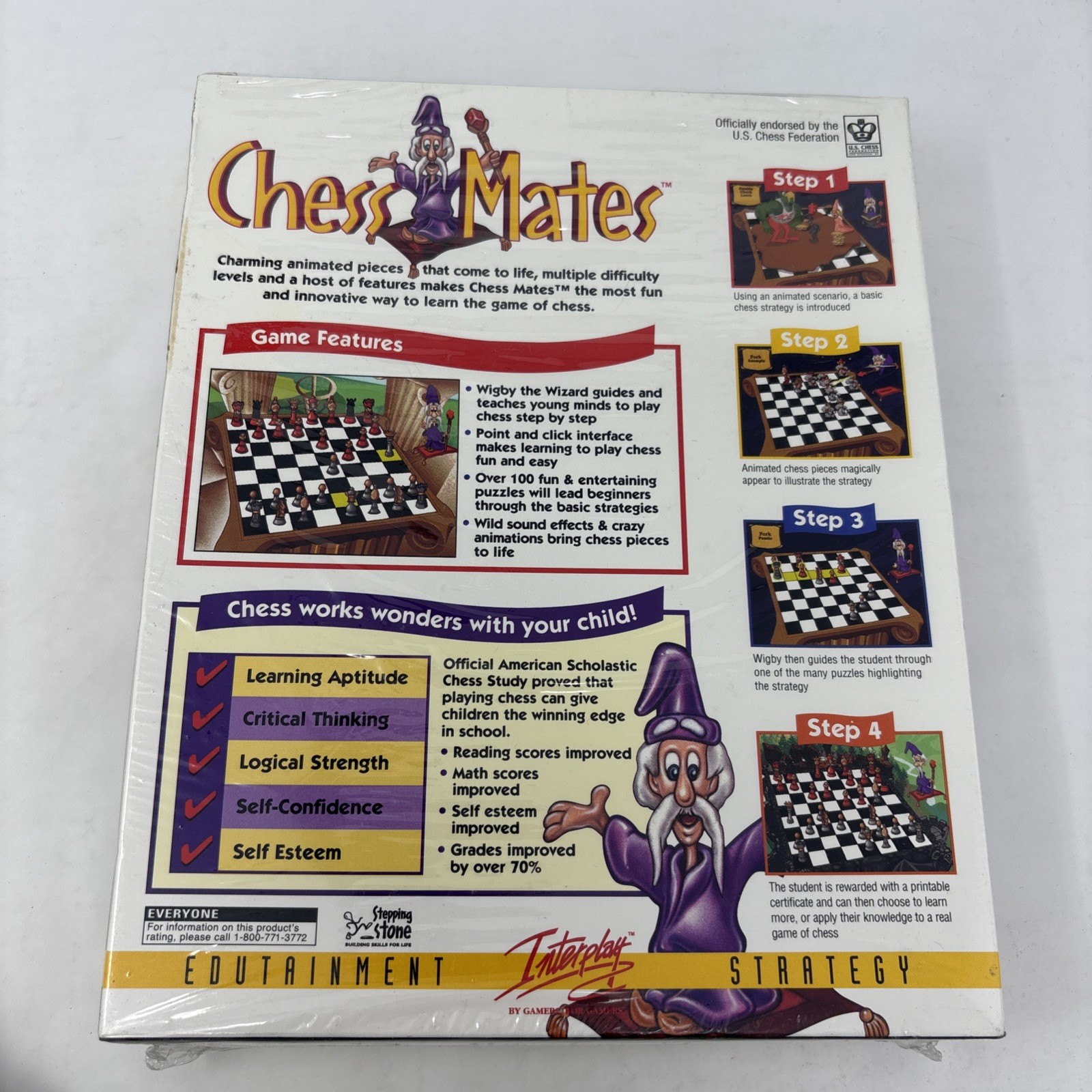 Sealed Vintage Chess Mates by Interplay PC/Mac CD-ROM 1998 Big Box Game Software