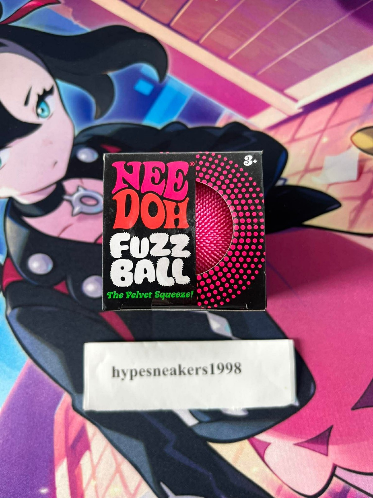 Needoh FUZZ BALL The Velvet Squeeze Nee Doh Viral Ball Pink