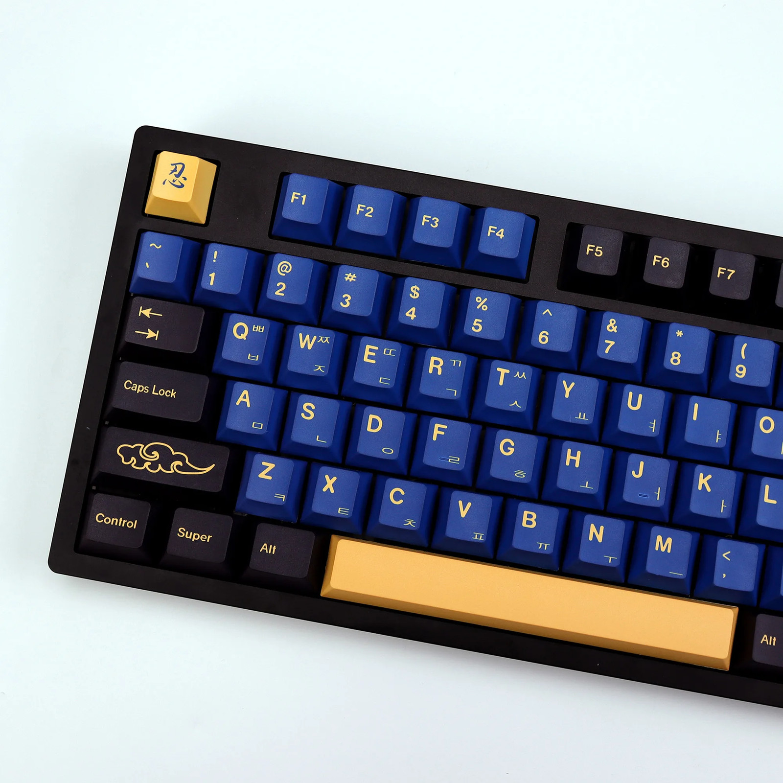 KBDiy GMK Blue Samurai PBT Keycaps 140-Key Cherry Profile Mechanical Keyboard