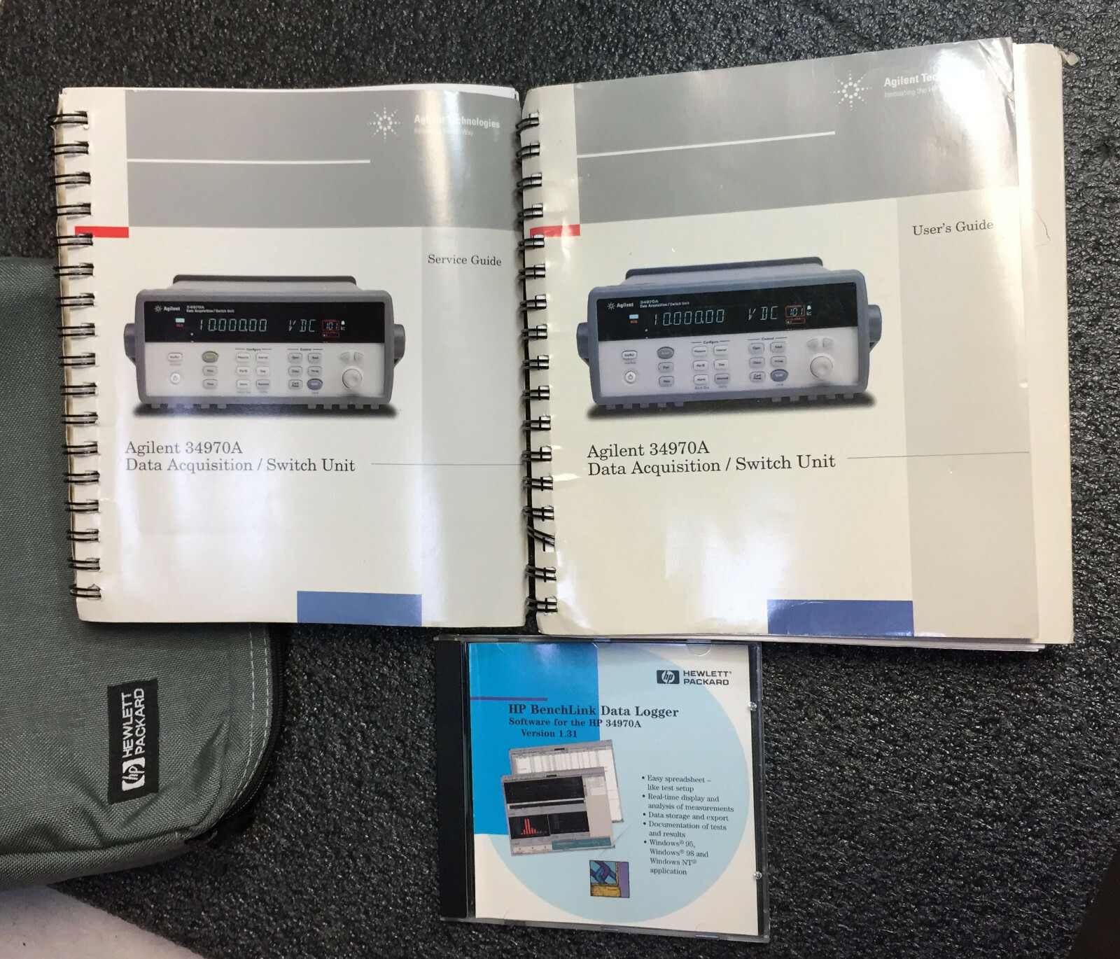 Agilent 34970A Service Guide, User Manual, Pouch, and BenchLink CD