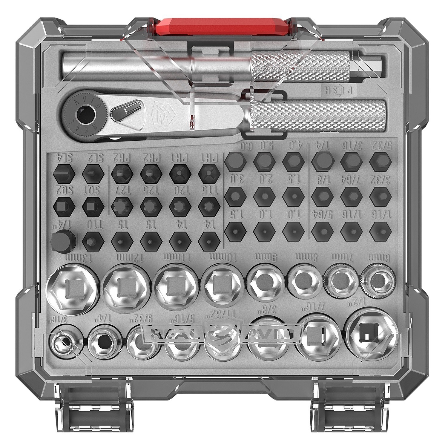 Real Avid X3 3-in-1 Driver 52-Piece Socket & Gunsmithing Bit Set #AVX3SGBS52