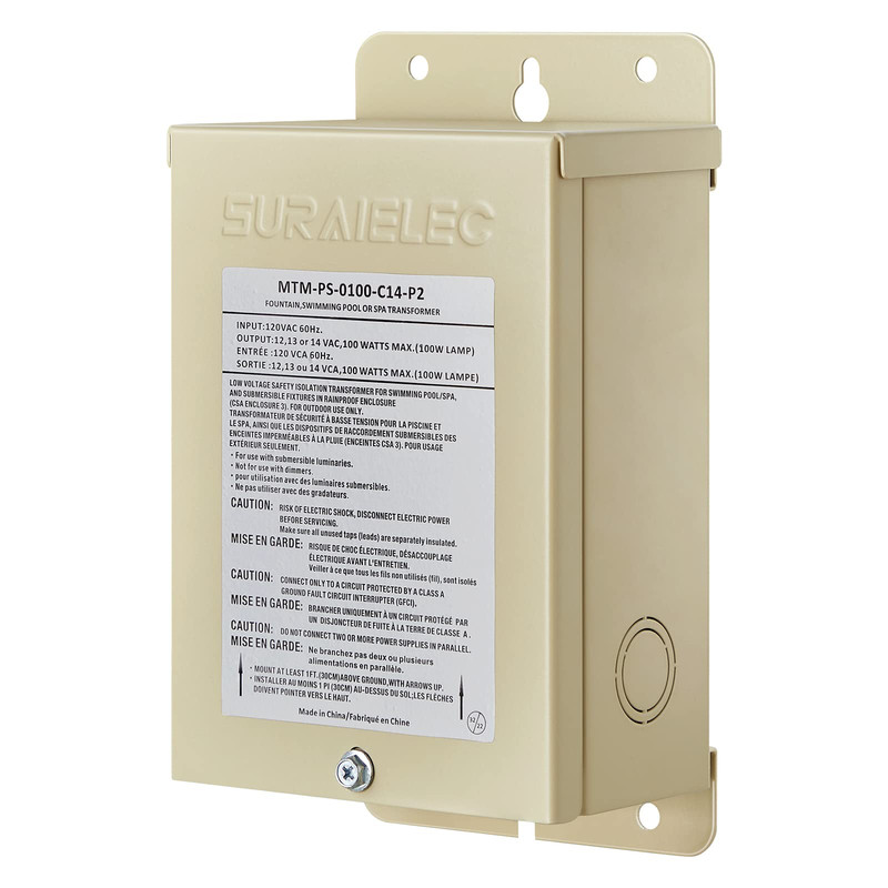 Suraielec 100W Pool Light Transformer 120V To 12V 13V 14V Ac Multi Tap Outputs