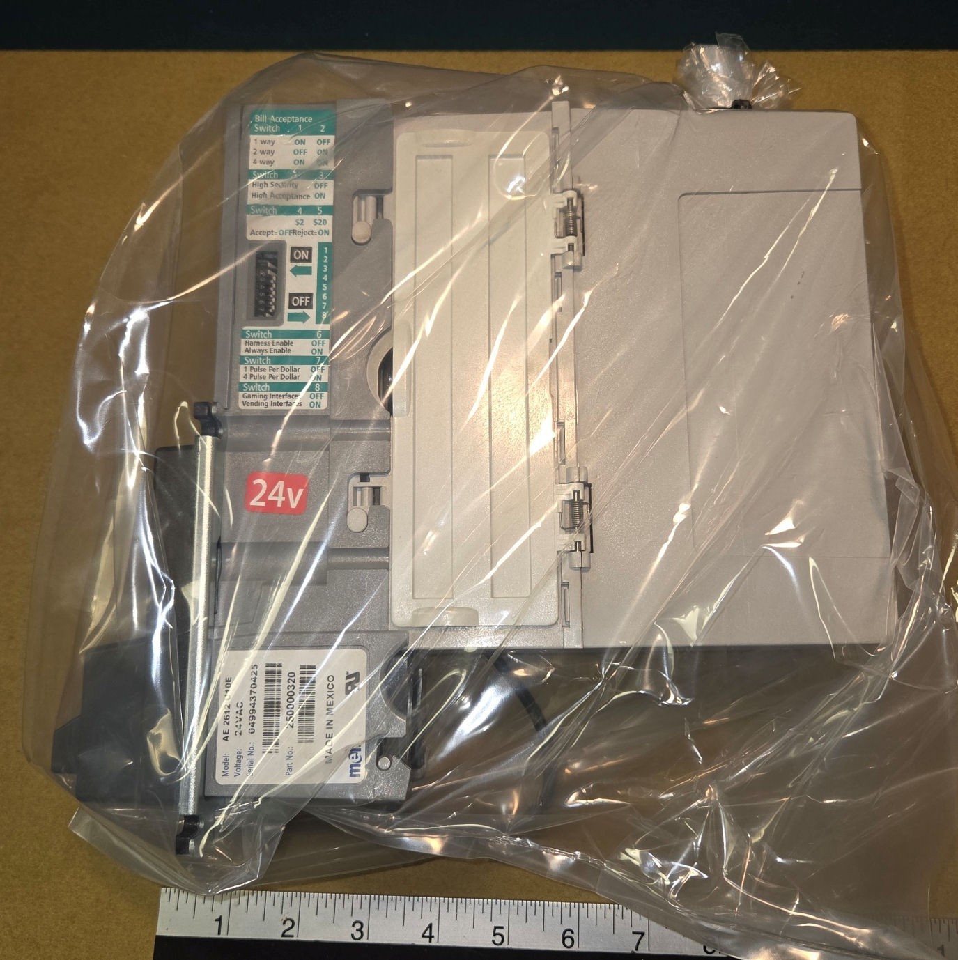 Mars Mei AE2612 arcade game bill acceptor for $1. to $20. bill acceptance