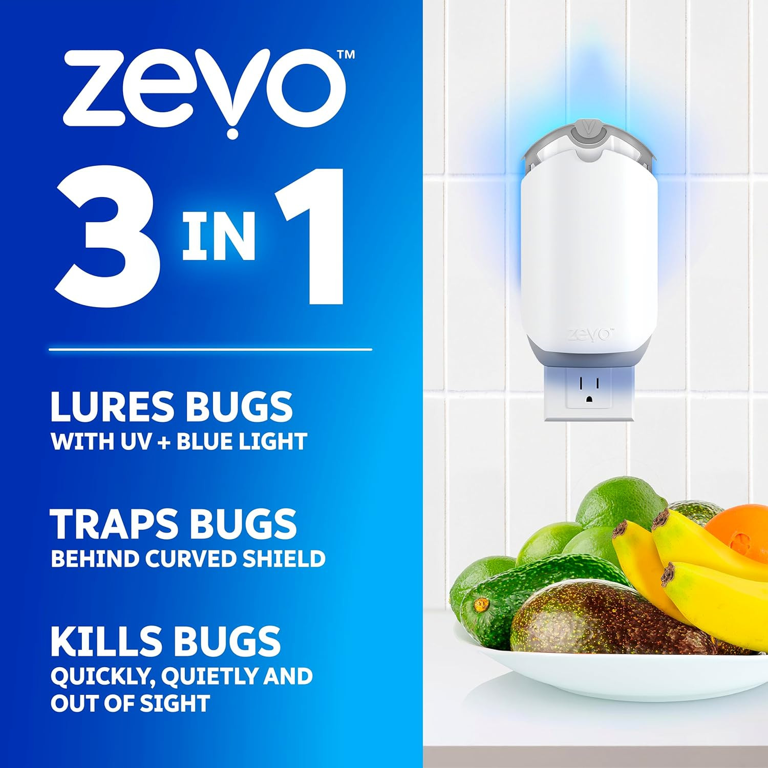 2 Flying Insect Traps & 2 Refill Cartridges - Plug in Fly Trap & Indoor Bug Catc