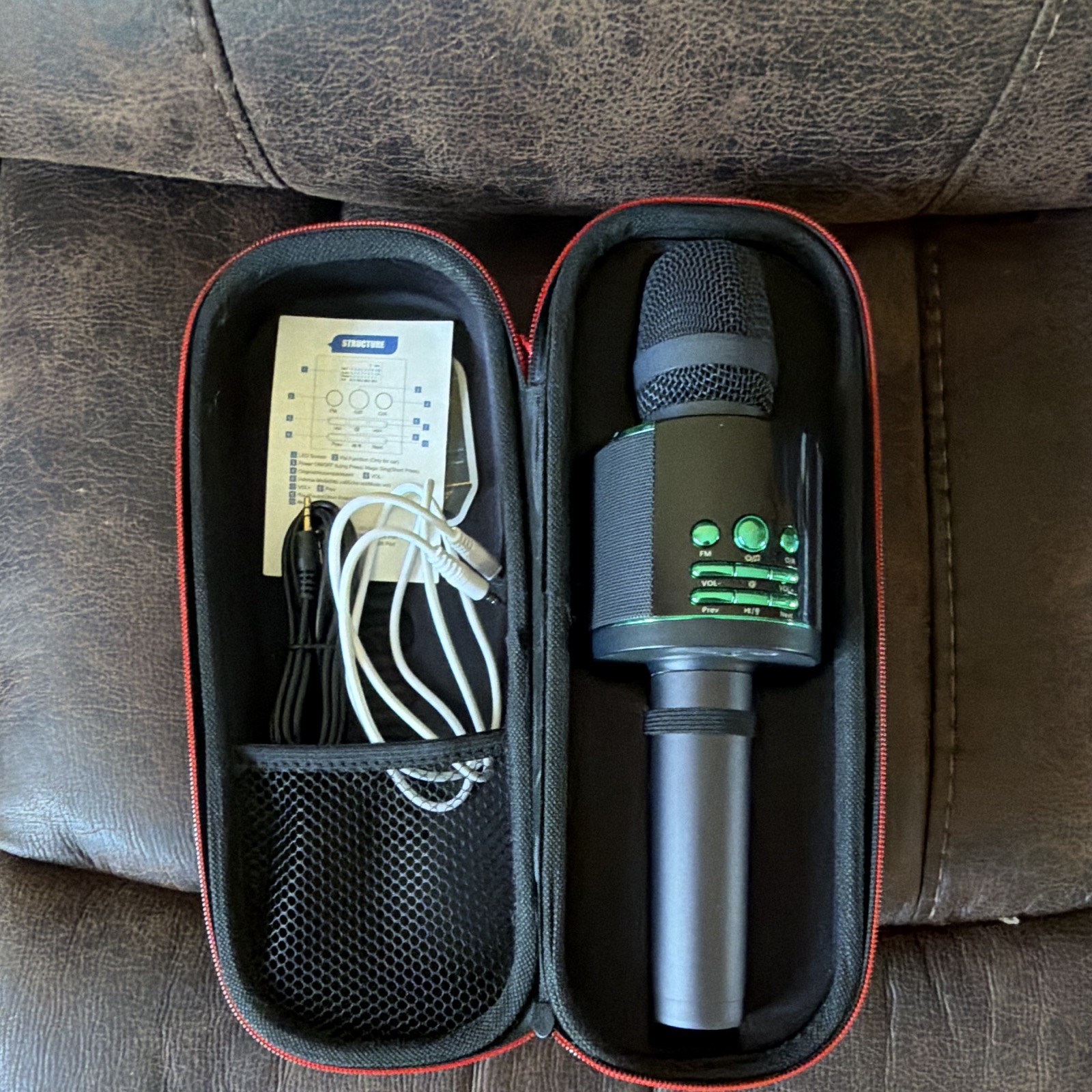 BONAOK Bluetooth Karaoke Handheld Condenser Black/Green