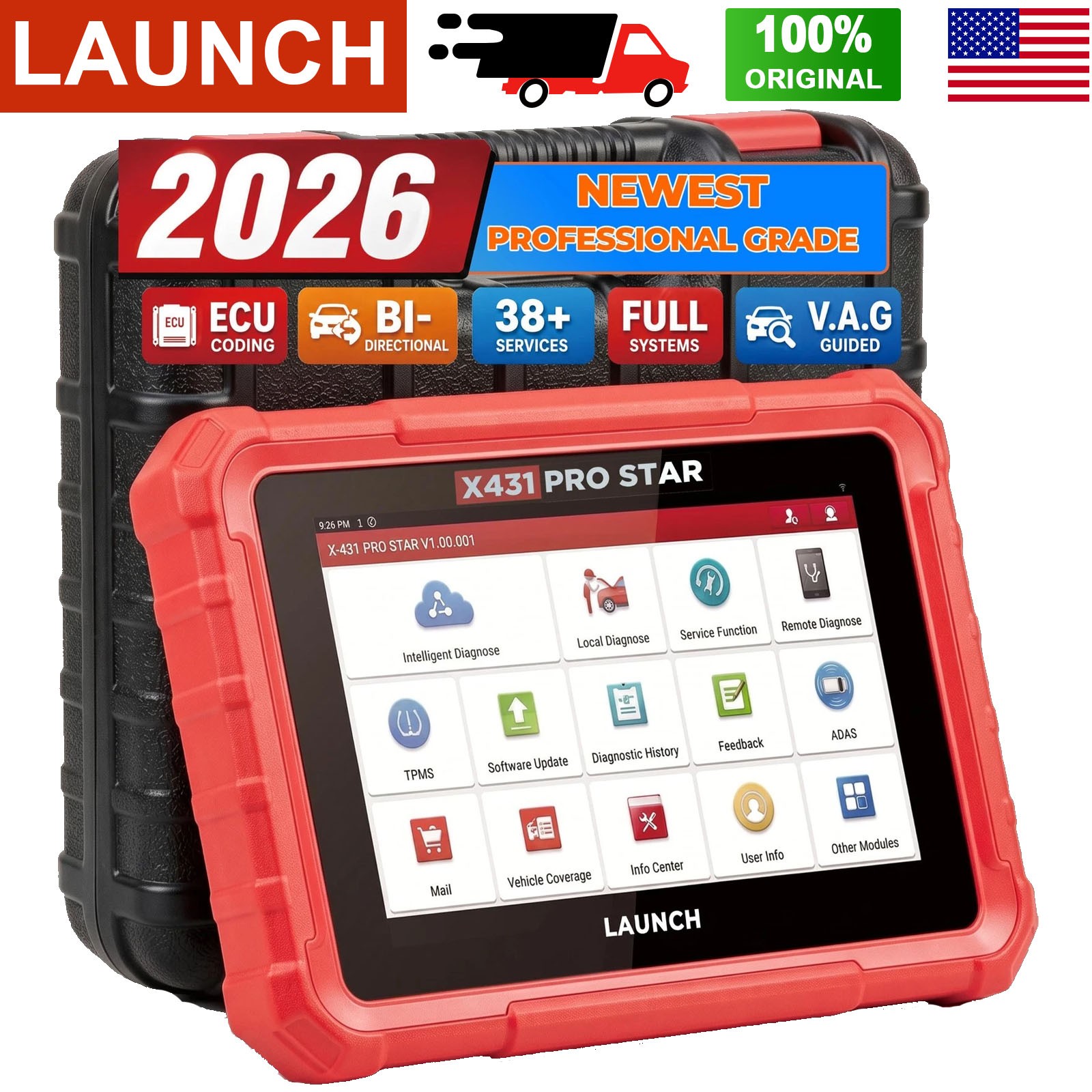 LAUNCH X431 PRO Star =PRO ELITE Bidirectional Car OBD2 Diagnostic Scanner Coding