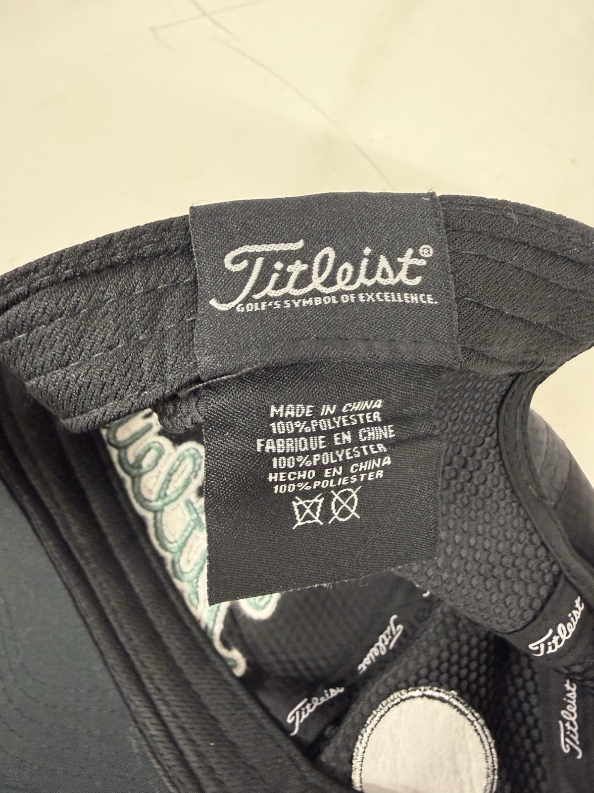 Titleist Golf Cap Black Green Accents Embroidered Logo