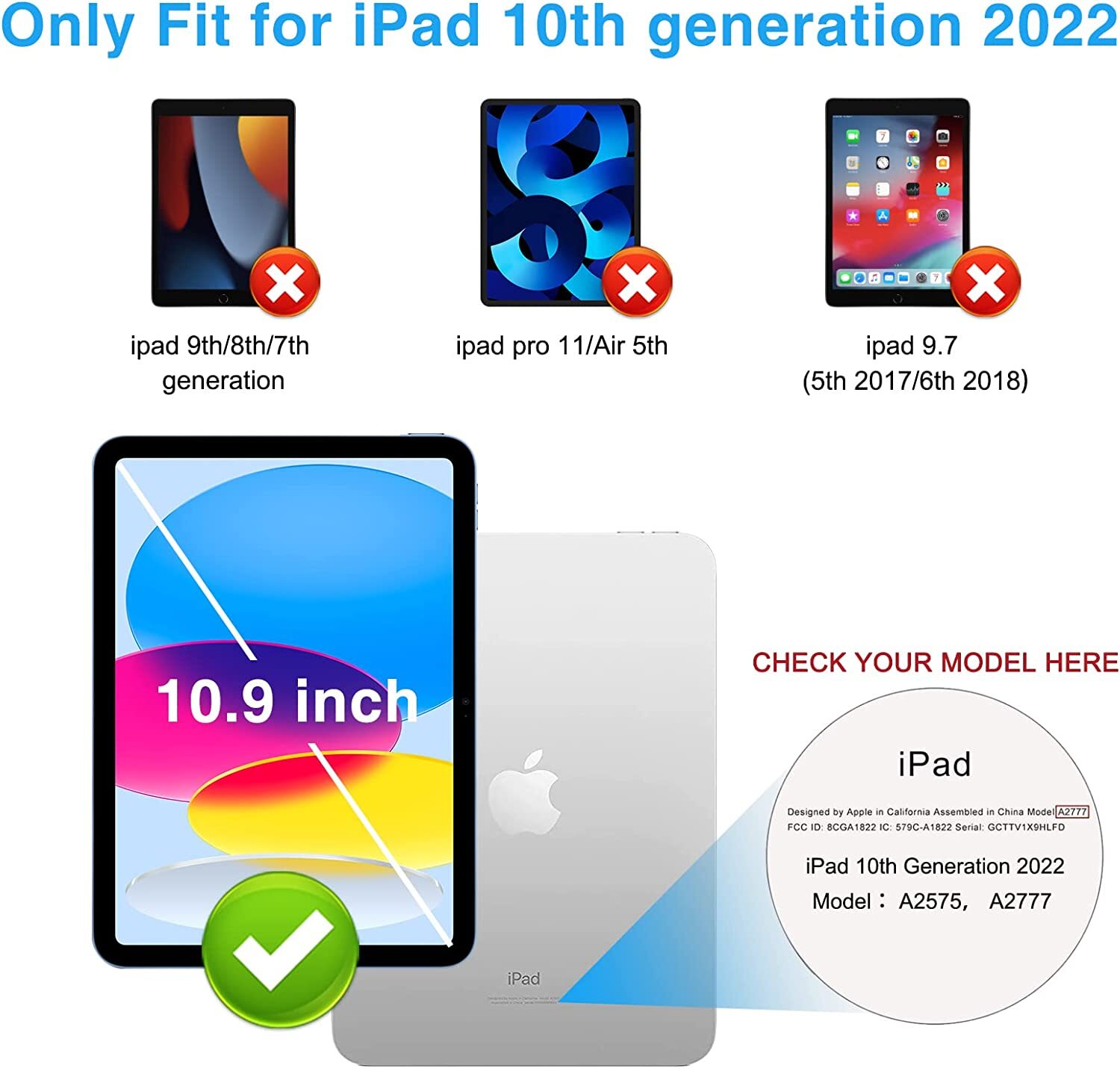 For iPad 10 (2022) 10.9 inch (10th Generation) Tempered Glass Screen Protector