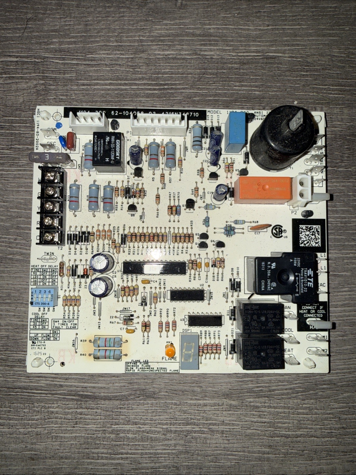 Rheem Ruud 62-104058-02 Furnace Control Circuit Board 1194-200 used