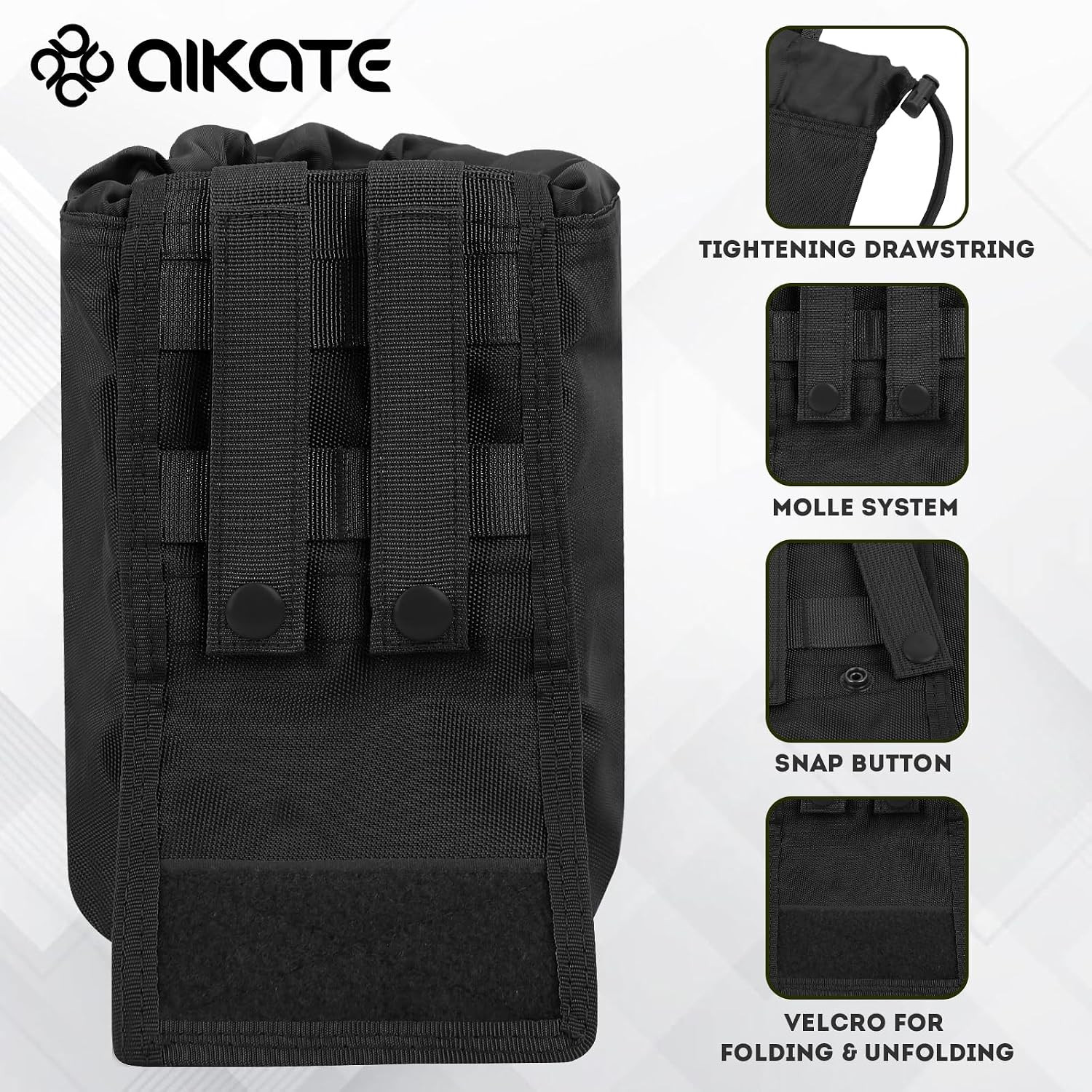 Molle Dump Pouch, Roll-Up Drawstring Magazine Utility Pouch Recovery Storage Pac