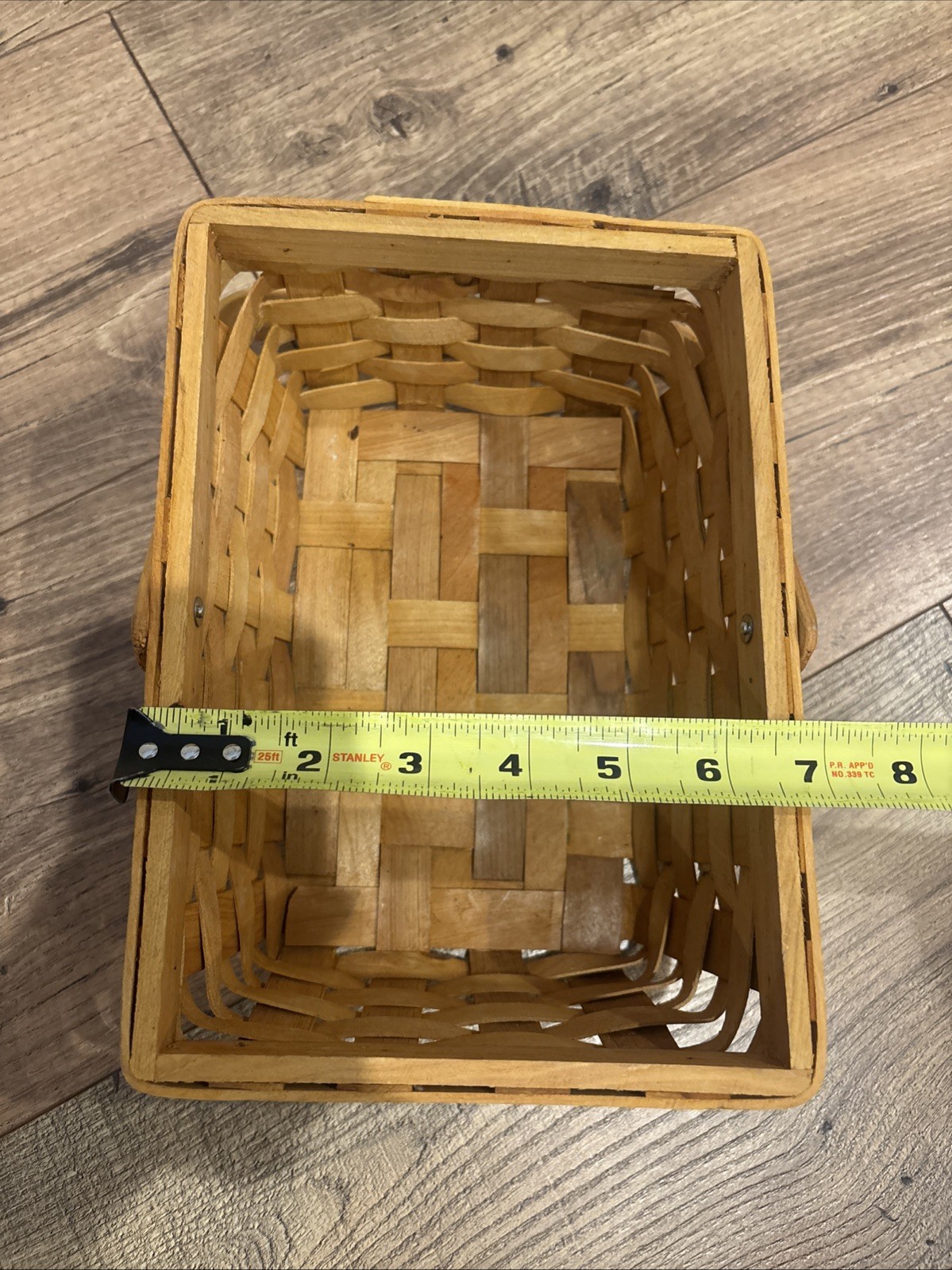Rustic Home Decor Rectangular Handwoven 7" X 9” Medium Wood Basket