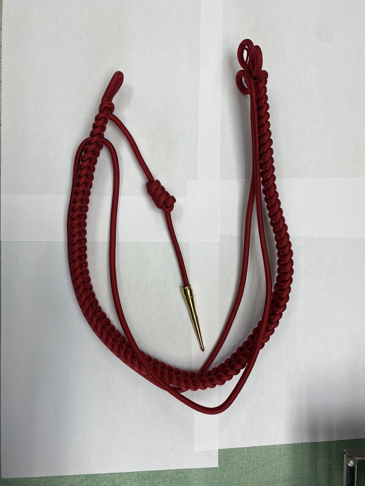 Shoulder Rope - Honor Guard Rope In Dark Red/scarlet With Gold Tip
