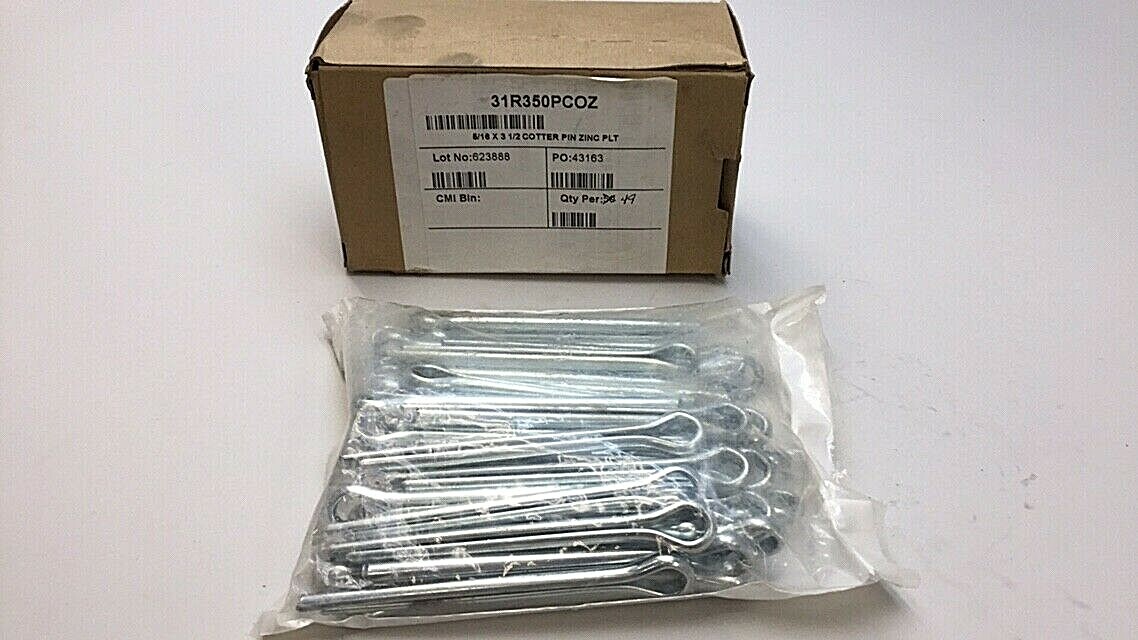 Cotter Pin 31R350PCOZ Cotter Pin 5/16X3-1/2 (Pack Of 49) Zinc Plated
