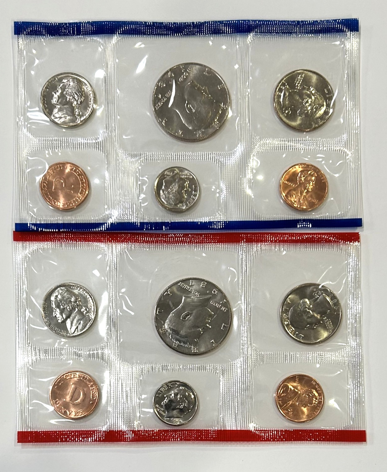 1987 US Mint Coin Collection Set, Uncirculated coin set, 5 each P & D, total 10