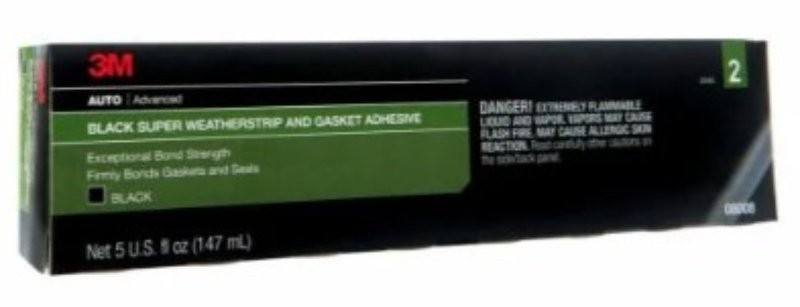 NEW 3M 08008 AUTO BLACK Super Weatherstrip and Gasket Adhesive Tube - 5 oz.