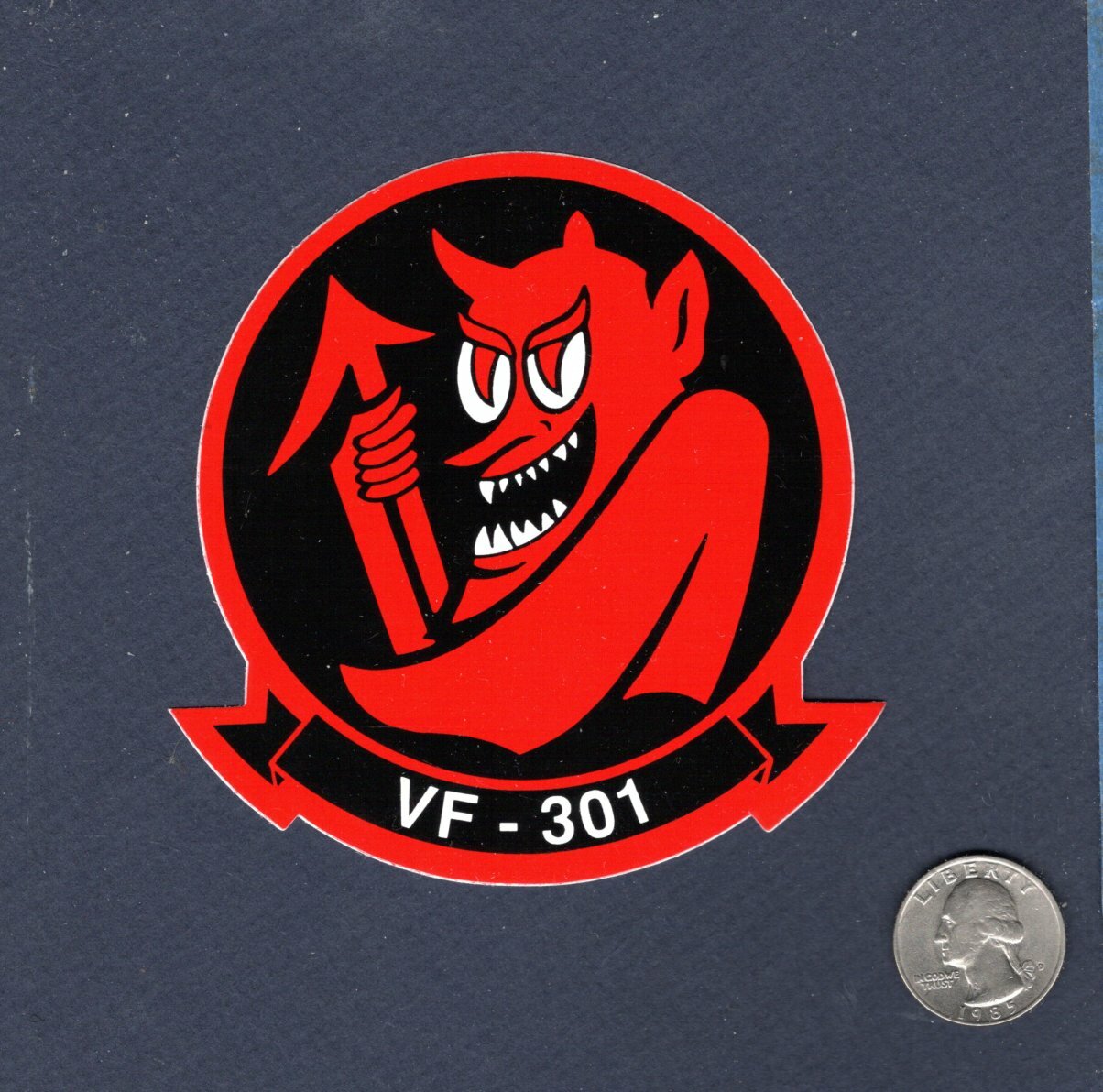 Sticker VF-301 DEVIL"S DECIPLES INFERNOS NAVY F-14 TOMCAT Squadron Patch Image