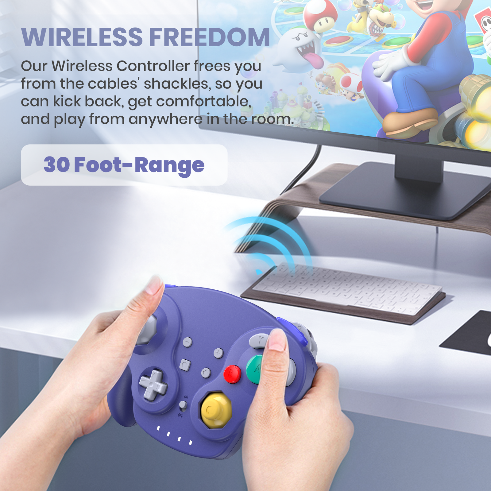 Wireless GameCube NSO Controller for Nintendo Switch Online/PC/Android/iOS/Steam
