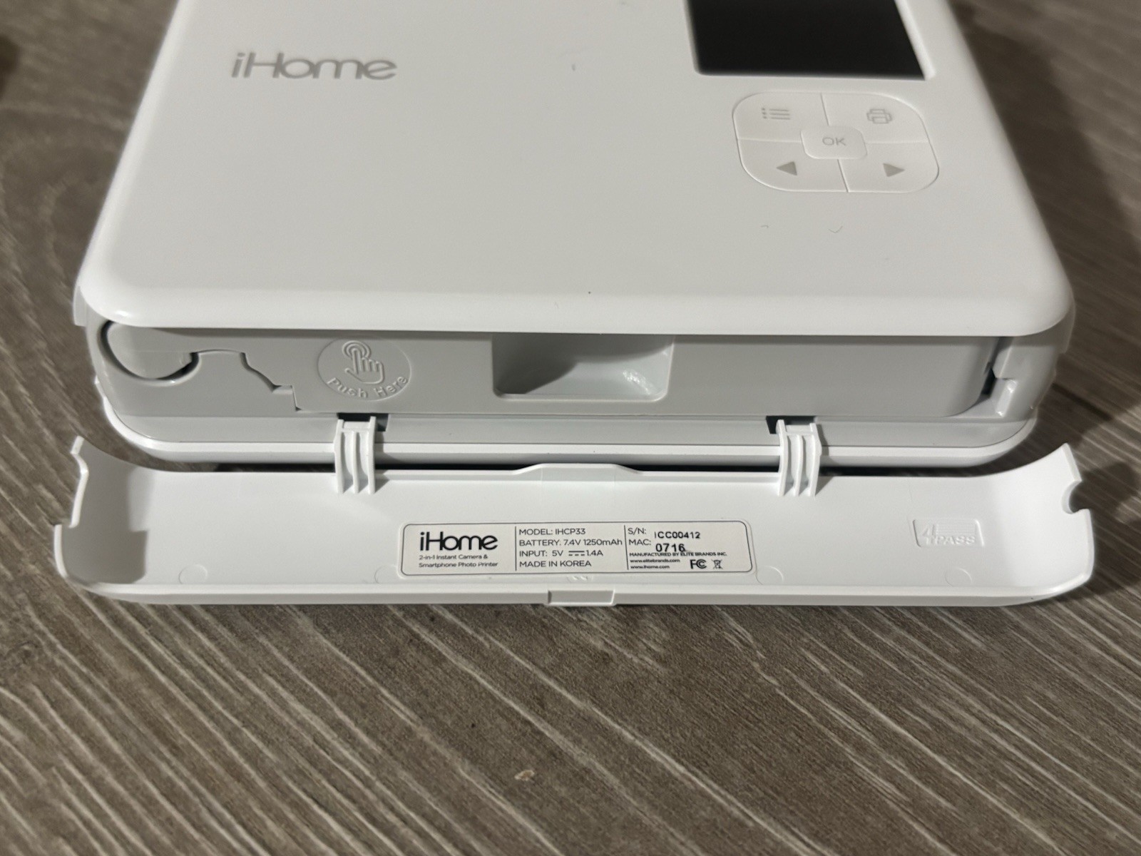 iHome QWIK PIX3 Bluetooth Printer Camera IHCP33 Bundle - WORKING NO CARTRIDGE