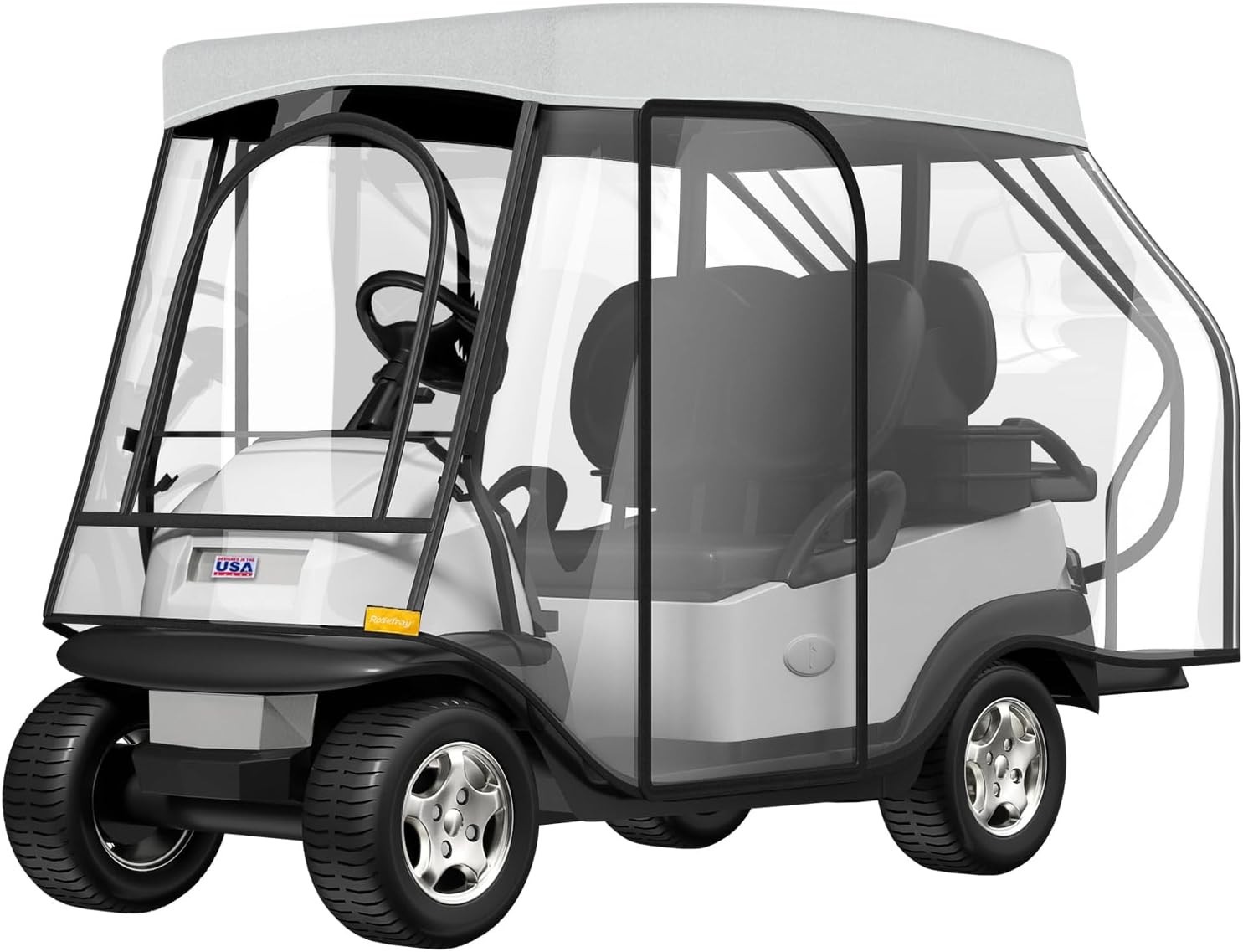Golf Cart Enclosure - 2+2 Drivable Rain Cover for Short Roof 58" EZGO, Club Car