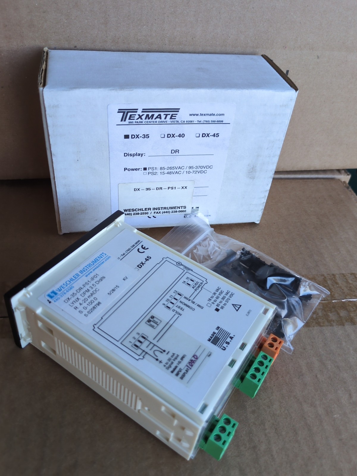 WESCHLER DX-35-DR-PS1-IP01 PANEL METER DX35DRPS1IP01 TEXMATE  DX35 NEW