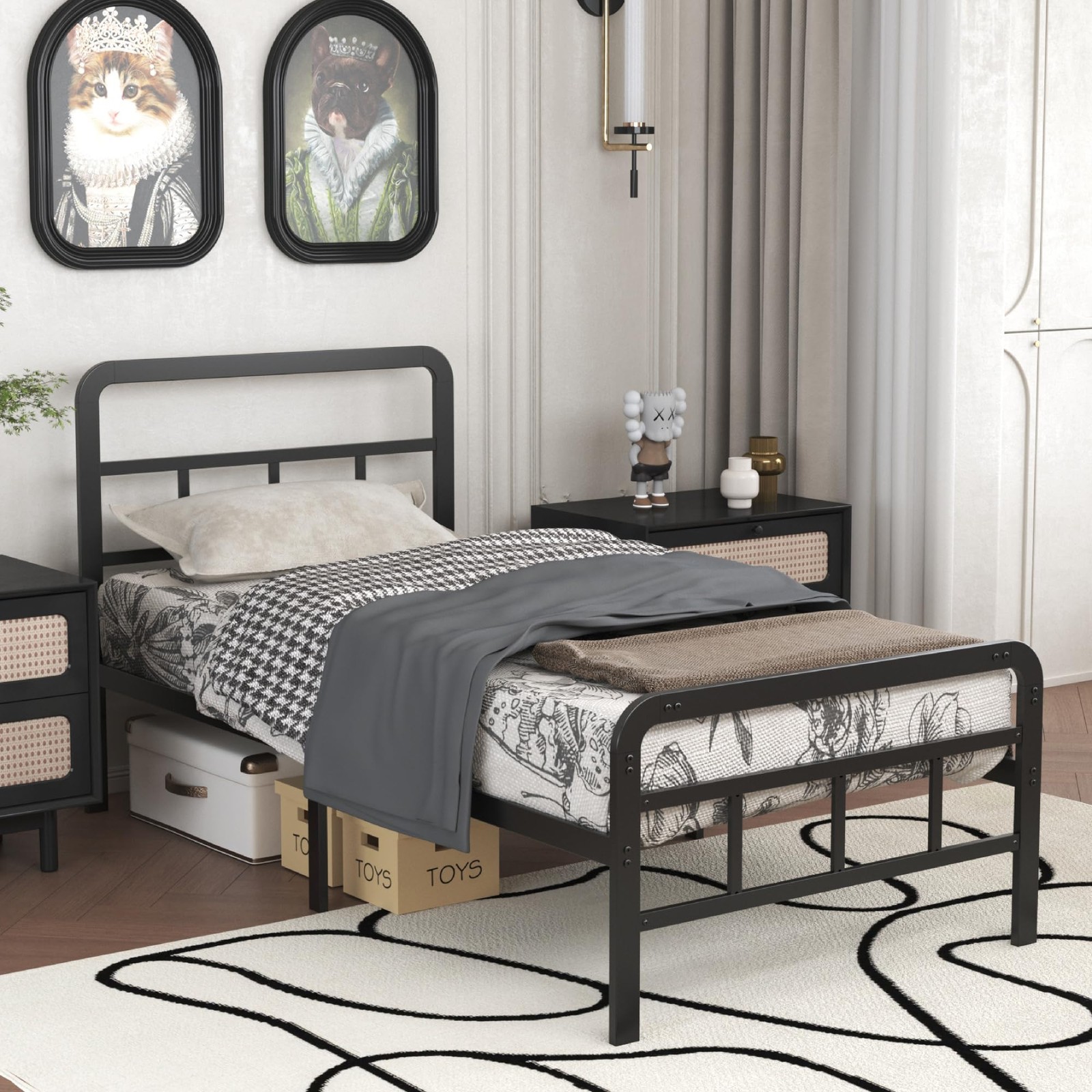 Twin XL Bed Frame with Headboard and Footboard 14 Inch, XL Twin Platform Bed ...