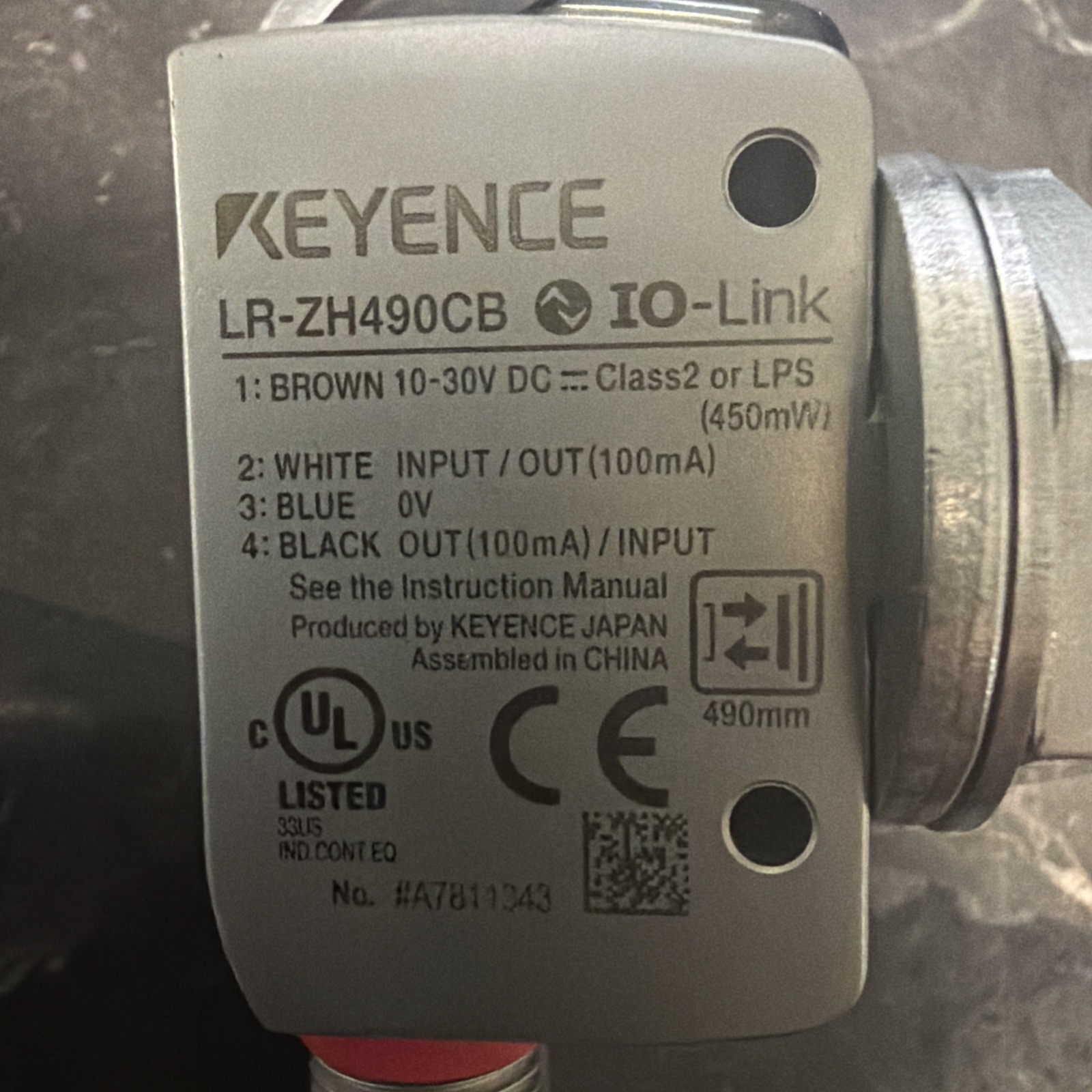Keyence LR-ZH490CB IO-Link Laser Sensor