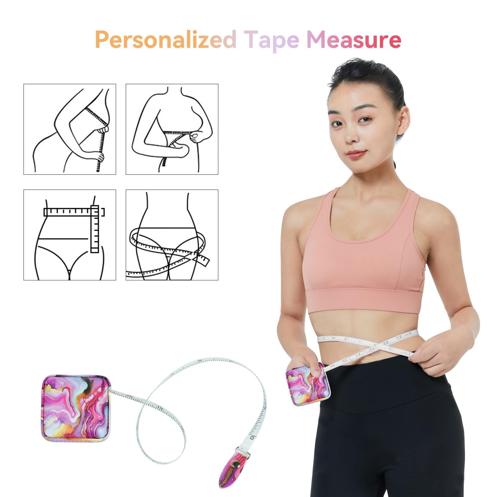Mini Tape Measure Retractable Soft Tape Measure for Sewing, Cloth, Fabric & M...