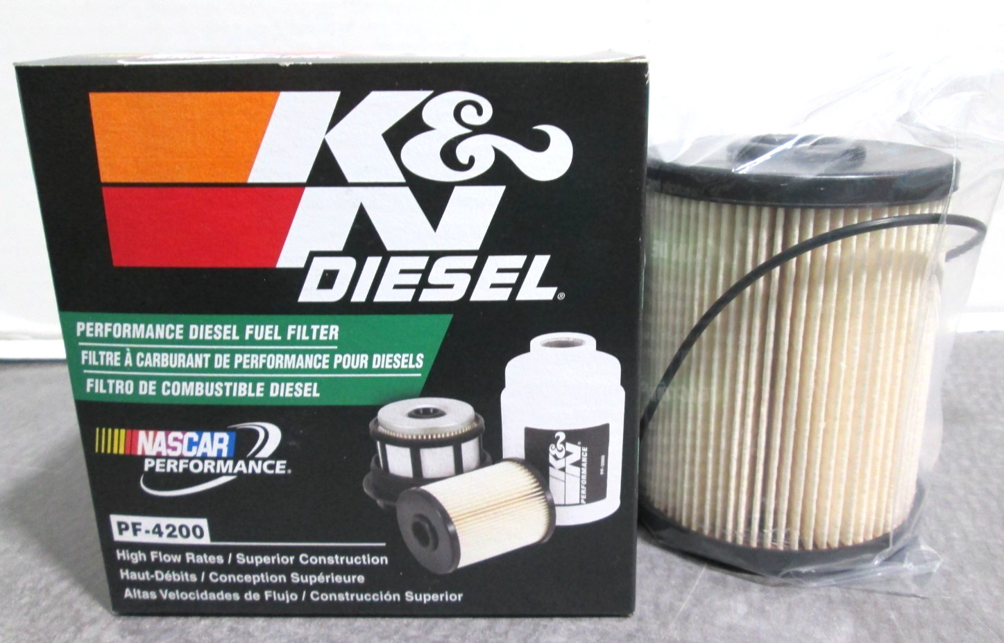 K&N for 03-09 Dodge Ram 5.9L L6 Diesel 3.375in OD x 3.969in L Fuel FIlter NEW
