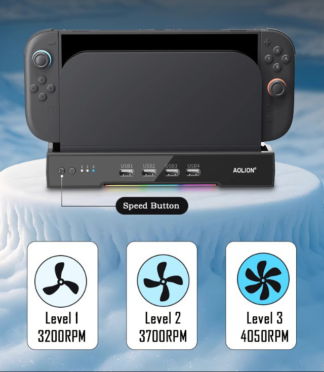 Three-speed Cooling Fan for Nintendo Switch 2 Acces High Efficiency Cooling Fans