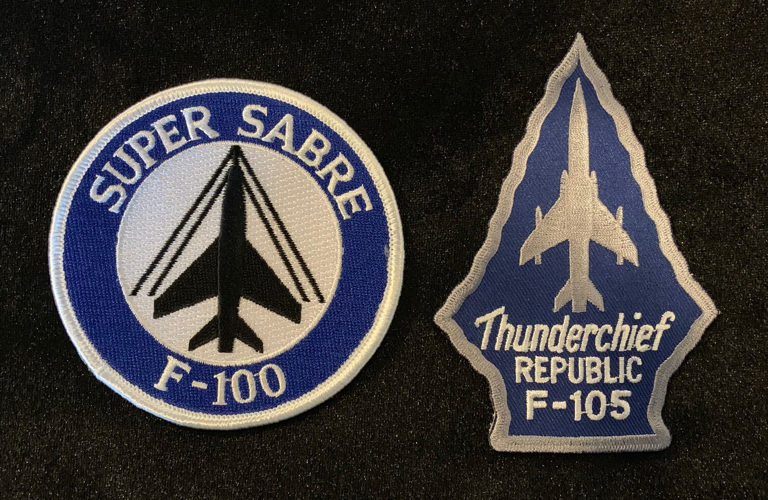 2 x USAF F-100 Super Sabre and Republic F-105 Thunderchief patches Vietnam War