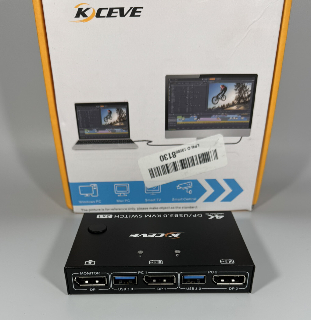KCEVE DP/USB3.0 KVM SWITCH 2x1