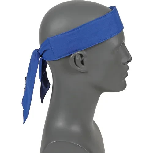 Ergodyne Chill-Its 6700 Blue Cooling Bandana Tie Closure Evaporative