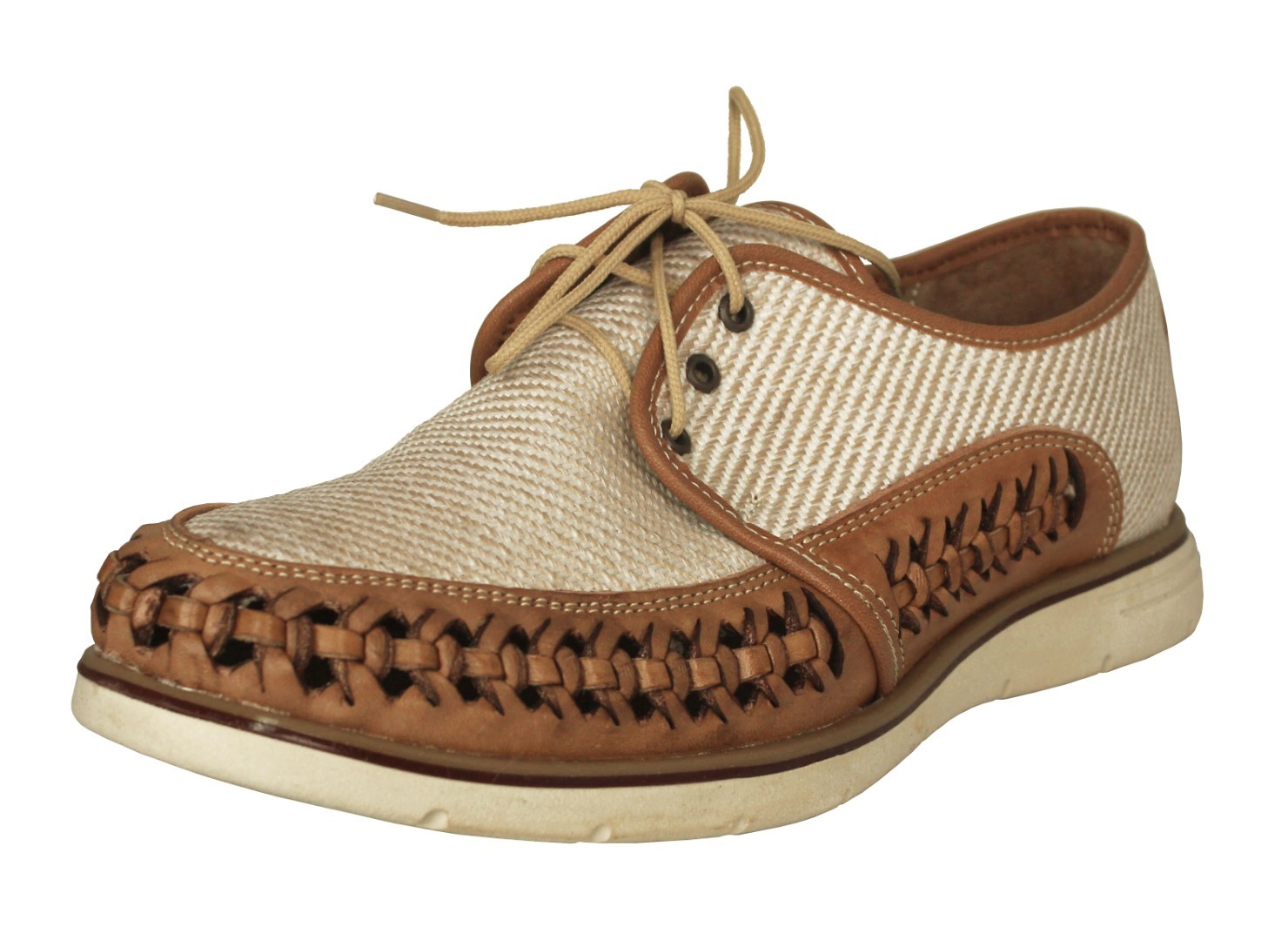 Mens Leather Authentic Mexican Huaraches Closed Toe Lace Up Sandals Light Brown