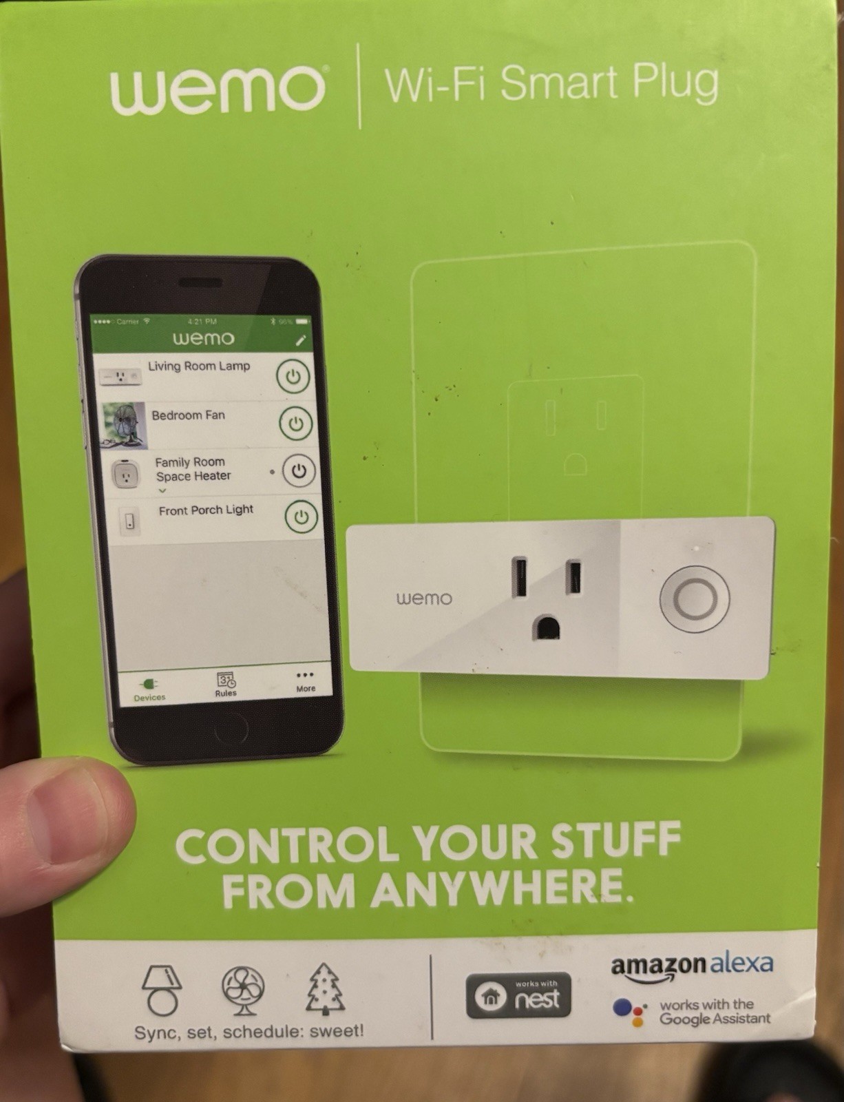 New WeMo WiFi Enabled Mini Smart Plug White F7C063 works with Nest Alexa Google
