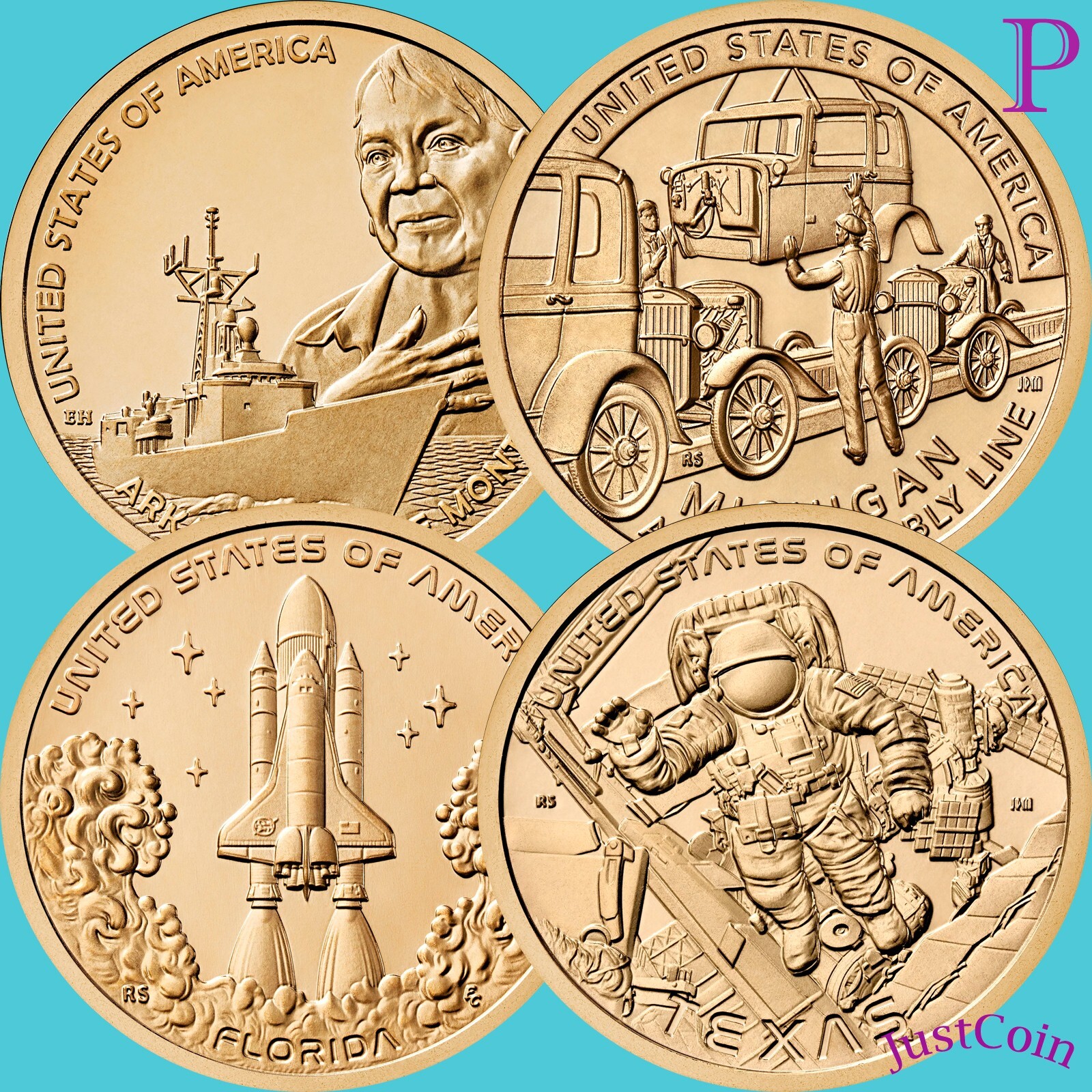 2025-P INNOVATION DOLLARS  (AR, MI, FL, TX) FOUR UNCIRCULATED DOLLARS