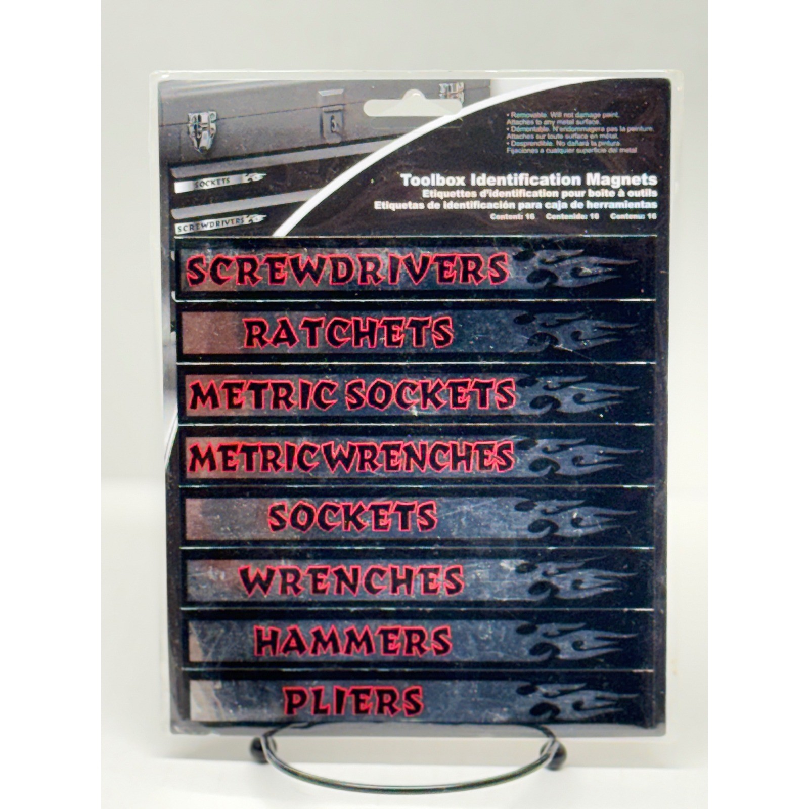Chroma 9025 Toolbox Identification Magnets 16pc Chrome Flame Tool Chest Labels
