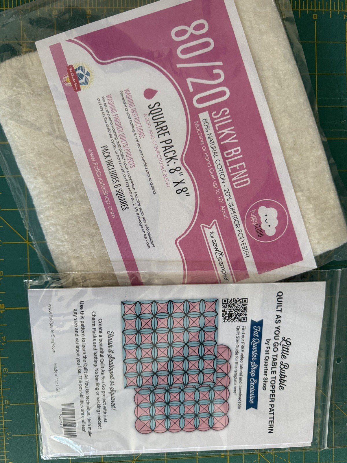 Little Bubble Table Topper Pattern, Batting, QuiltAsYouGo Template Sew Sampler